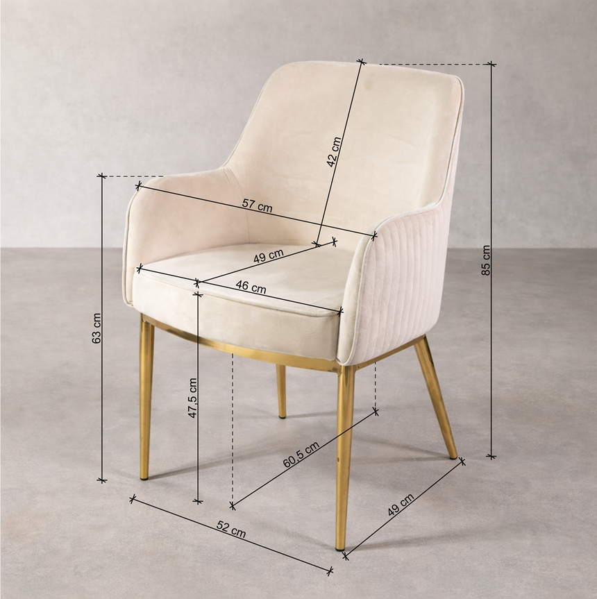 Prémiová jedálenská stolička KL Nolan v krémovej farbe, čierna edícia