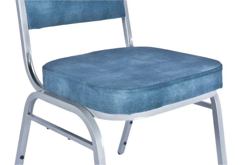Konferenčná stolička Mark prémiovej kvality – odolná voči škvrnám, čalúnenie v petrolejovo modrej farbe