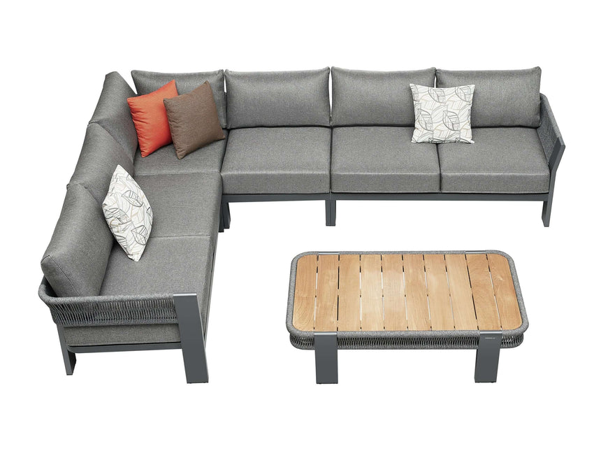 5-miestna záhradná rohová sedacia súprava Higold Borromeo, antracitová