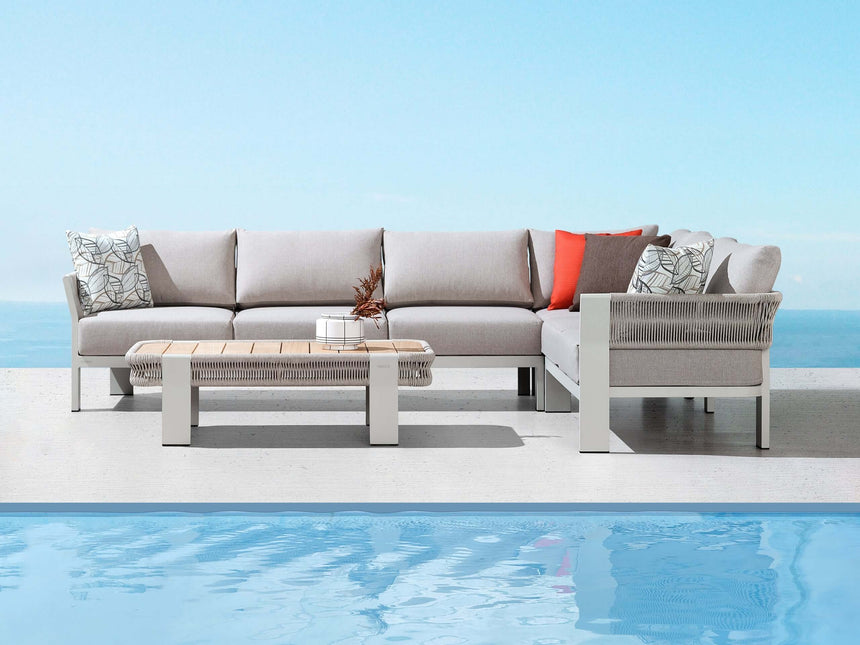 5-miestna rohová záhradná sedacia súprava Higold Borromeo, farba taupe