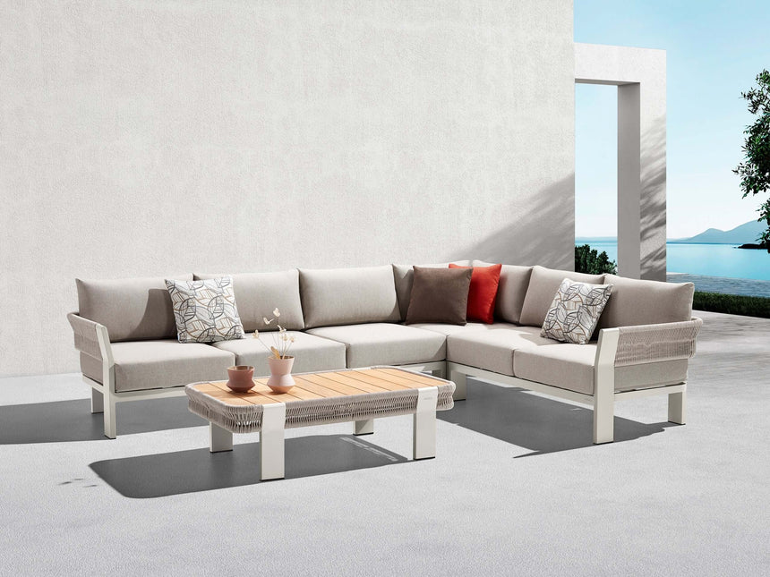 5-miestna rohová záhradná sedacia súprava Higold Borromeo, farba taupe