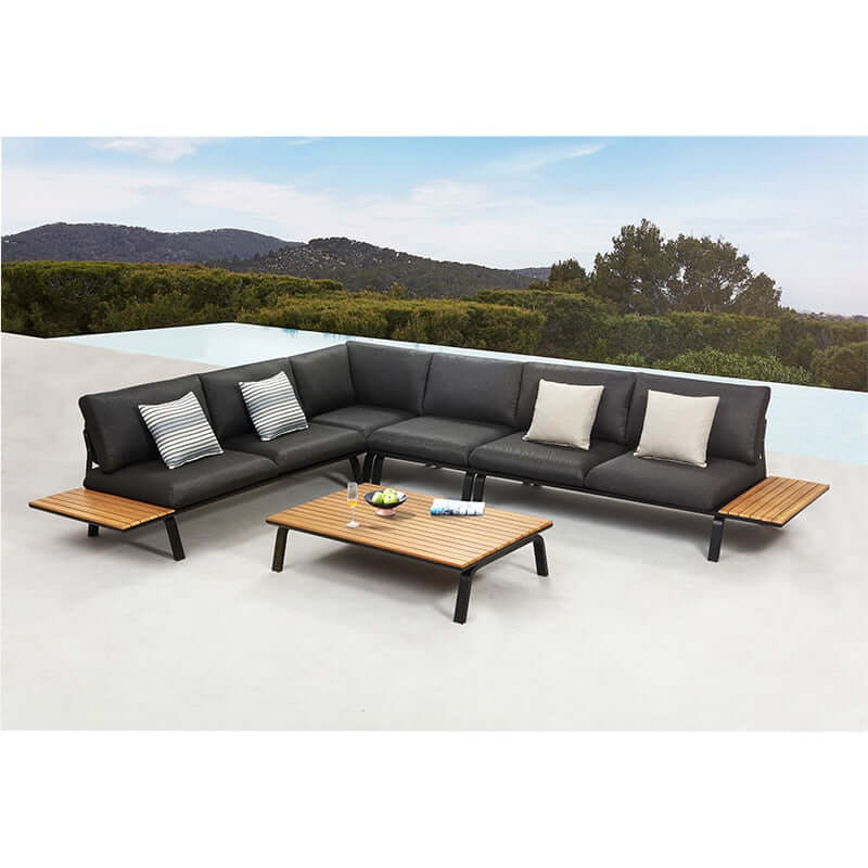 5-miestna záhradná rohová sedacia súprava Higold Punto, antracitová farba