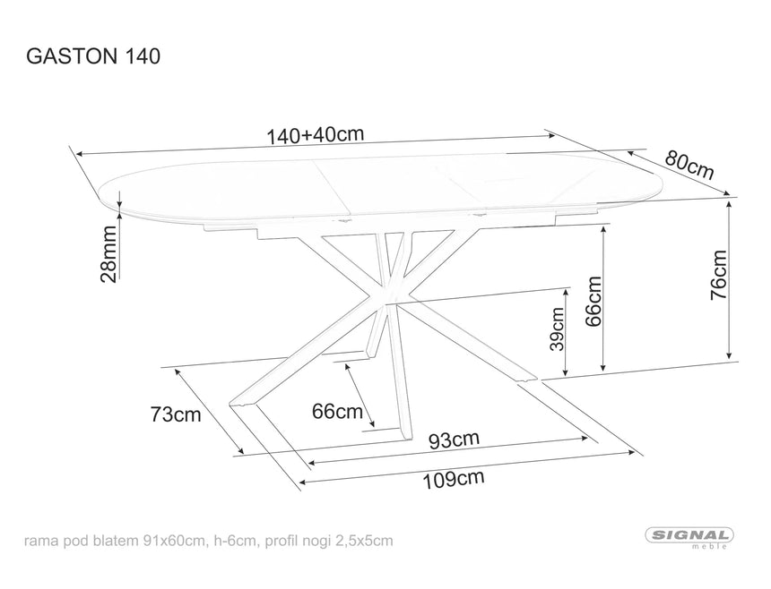 Jedálenský stôl Gaston Ceramic 140 III.