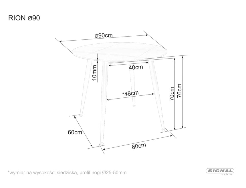 Jedálenský stôl Rion Ø90 I.