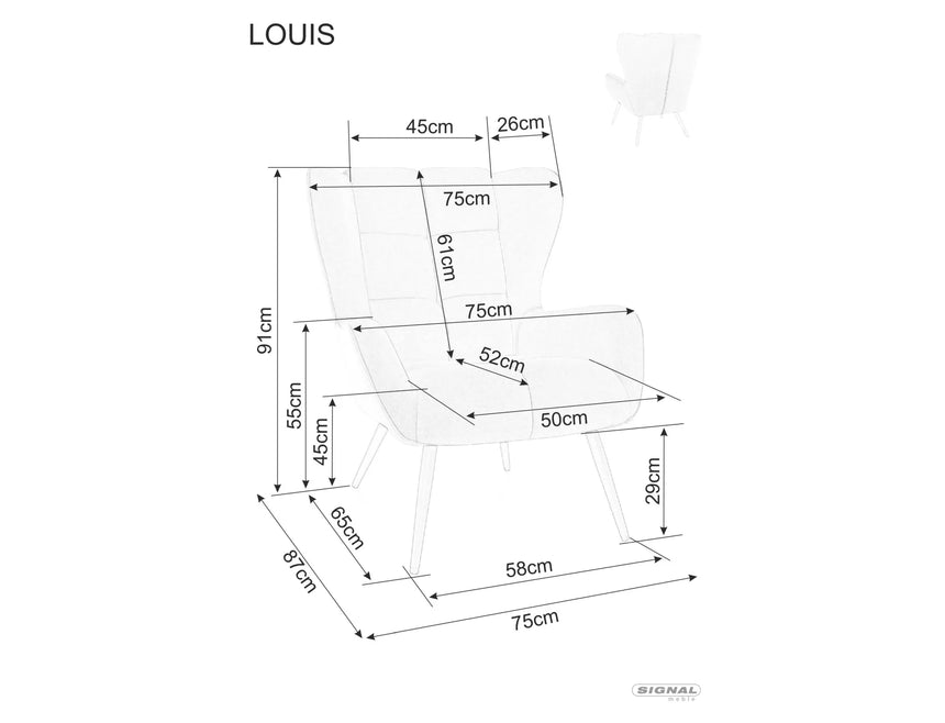 Kreslo Louis Velvet IV.