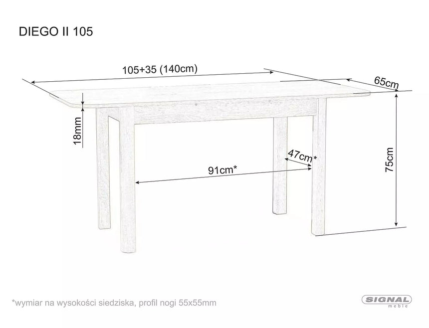 Jedálenský stôl Diego II 105