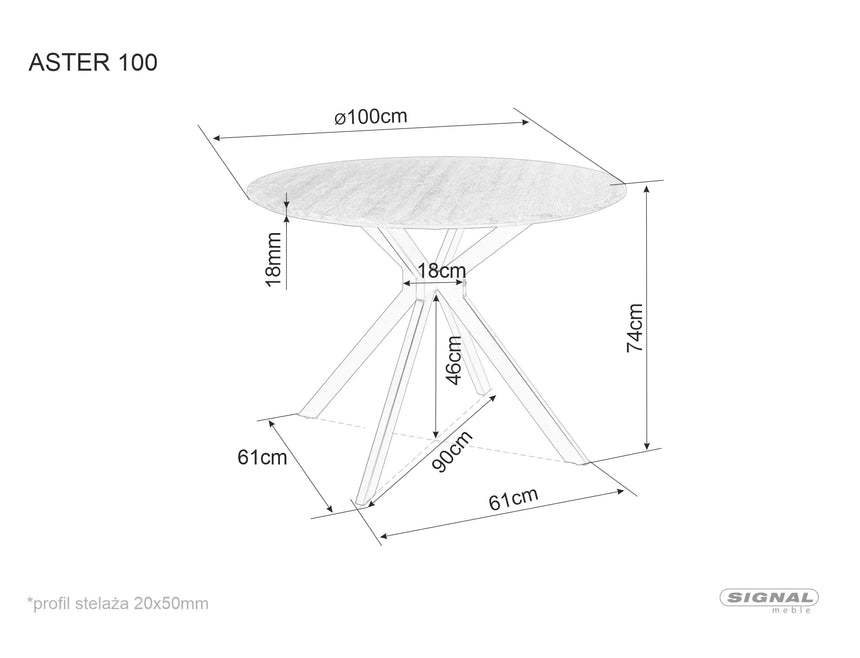 Jedálenský stôl Aster II