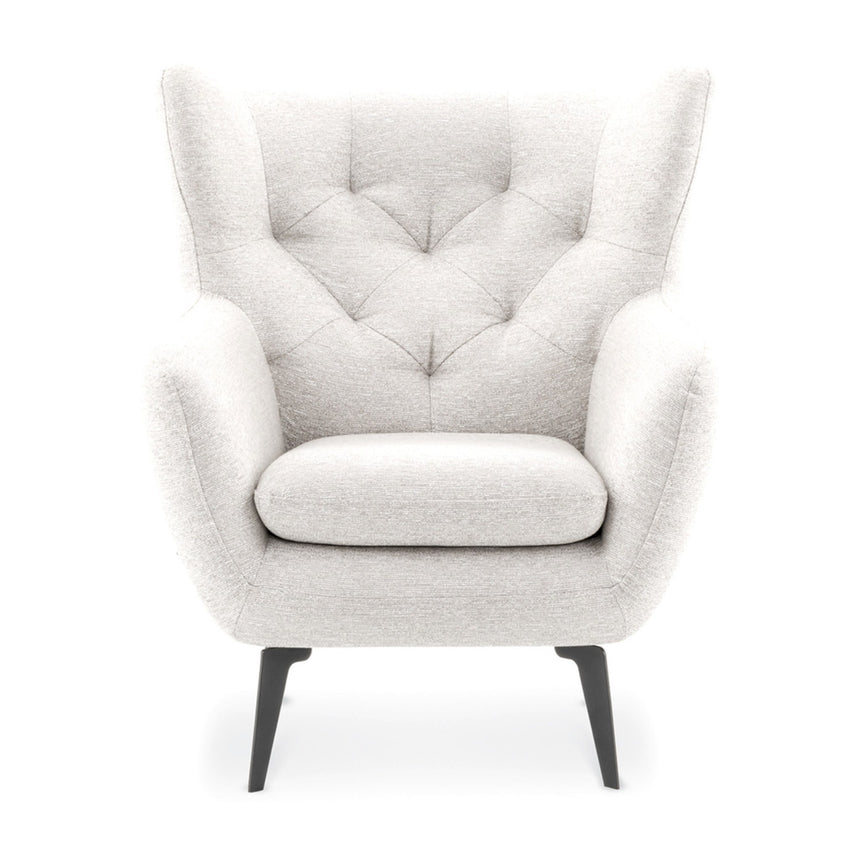 Quito fotel kapitonírozott támlával, fehér háttérrel