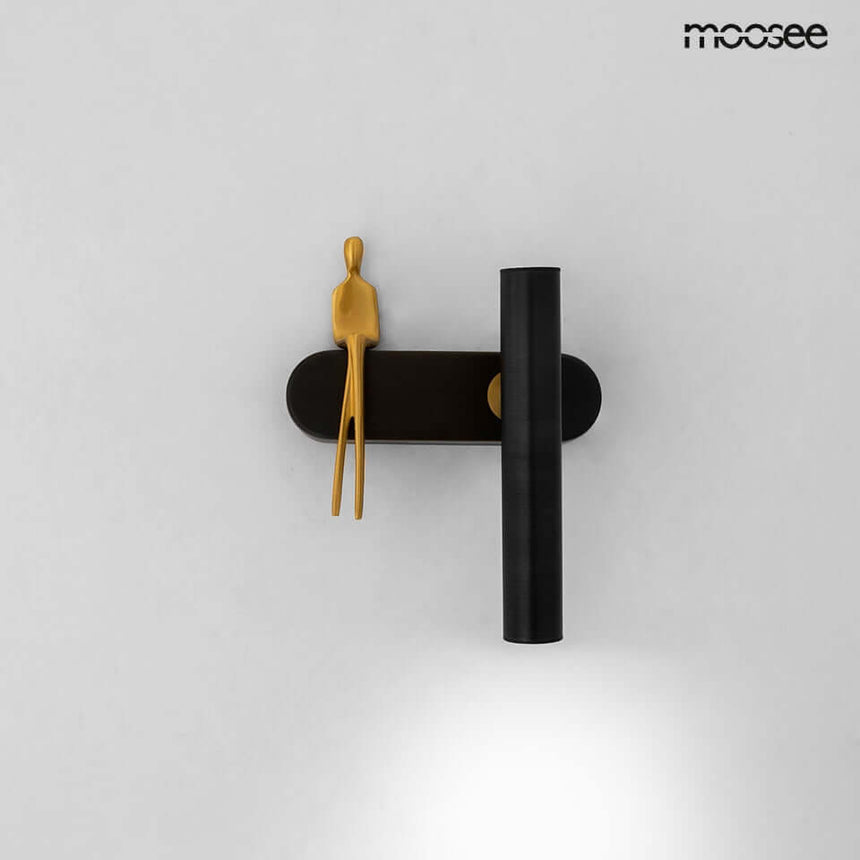 Nástenná lampa Boy Tube R čierna