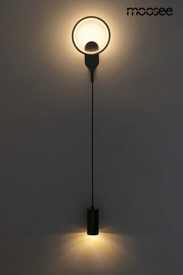 Nástenná lampa Como čierna