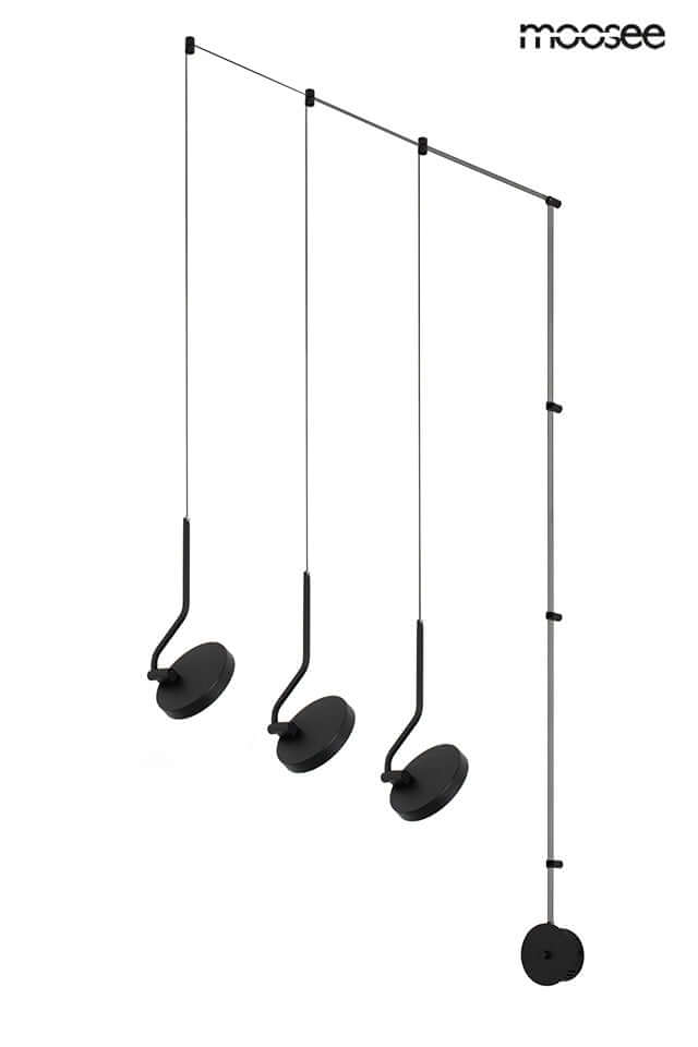 Nástenná lampa Flat 3 čierna