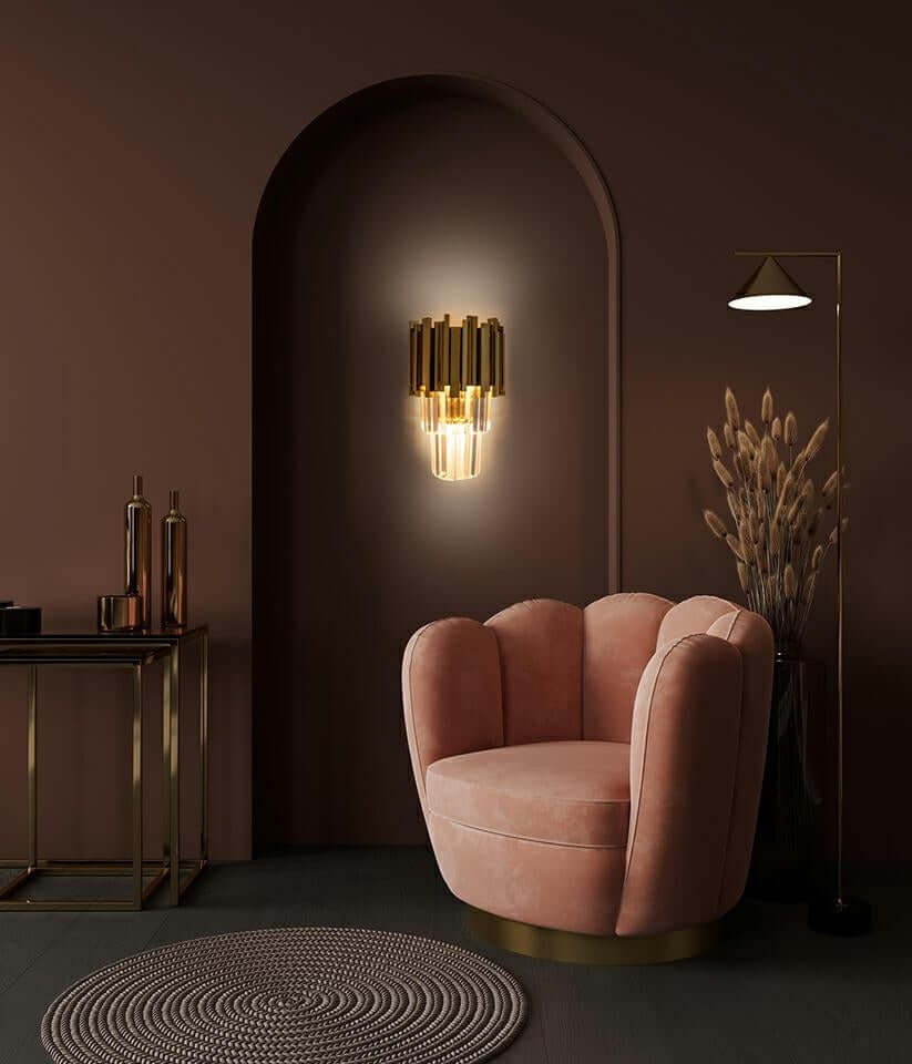 Nástenná lampa Imperial Wall Gold – oceľ, krištáľ