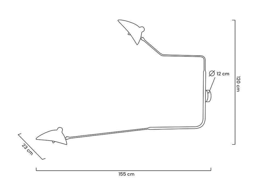 Nástenná lampa Raven 2 – hliník, uhlíková oceľ