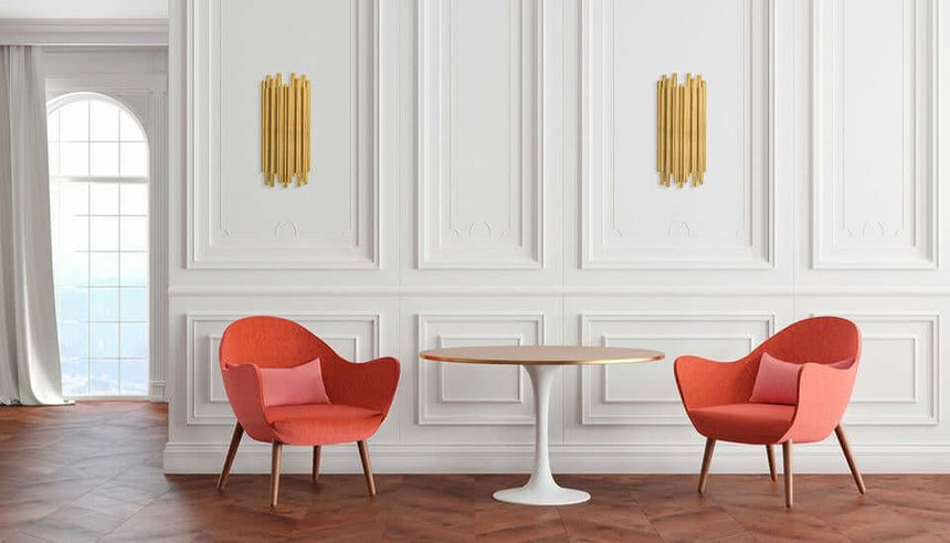 7. Nástenná lampa Tubo zlatá