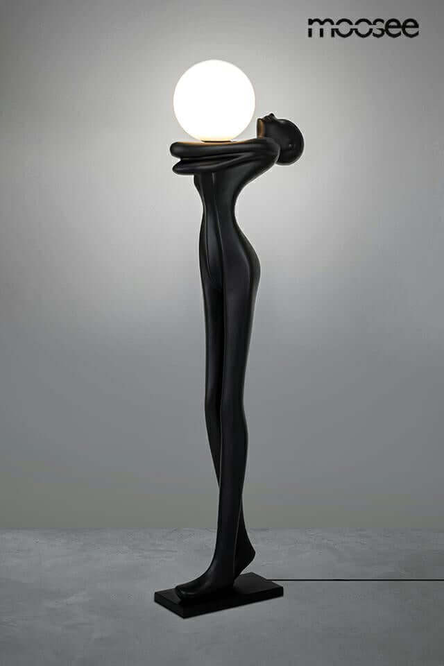 Stojacia lampa Human Moon – sklolaminát, sklo