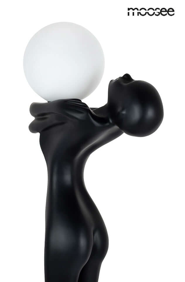 Stojacia lampa Human Moon – sklolaminát, sklo