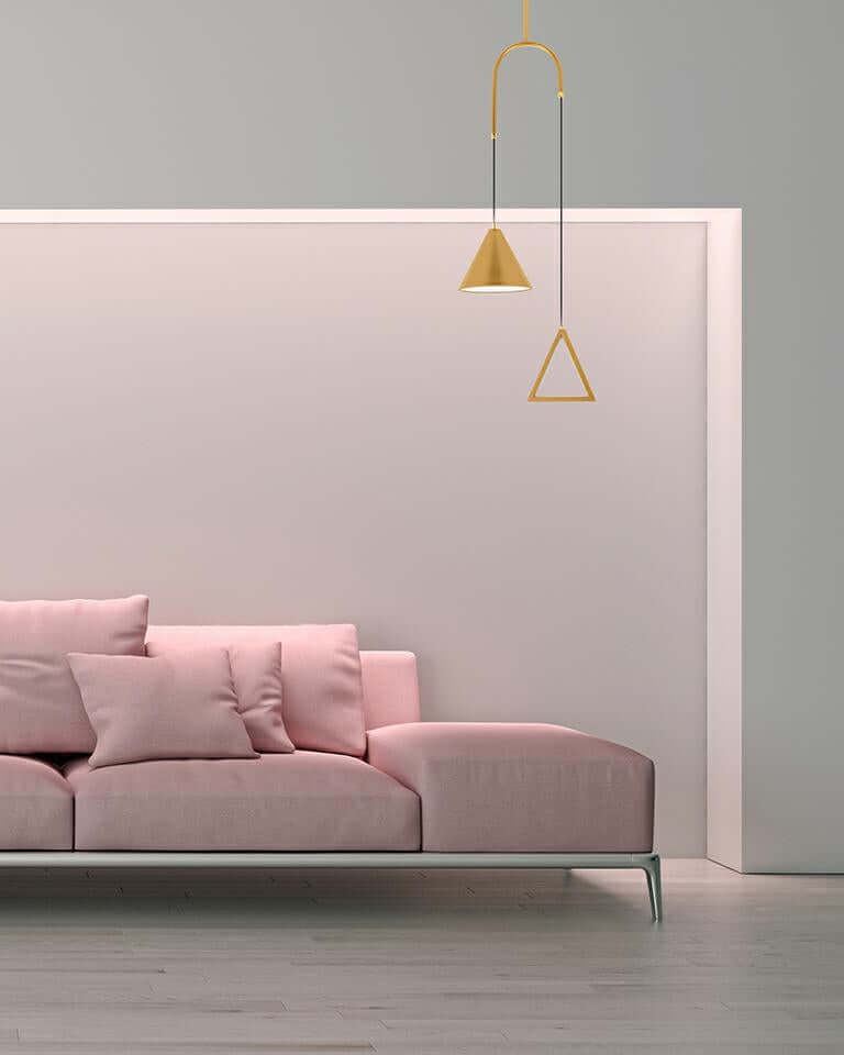 Závesná lampa Acustica zlatá