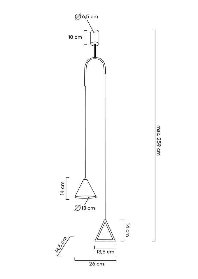 Závesná lampa Acustica zlatá