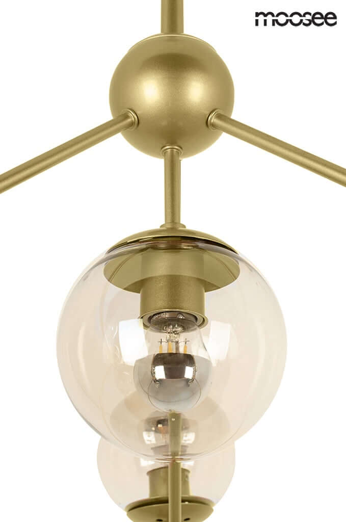 46. Závesná lampa Astrifero 10 zlatá / jantárová