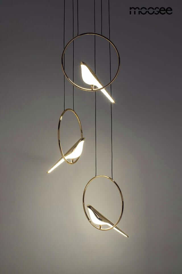 Závesná lampa Bird Disc zlatá