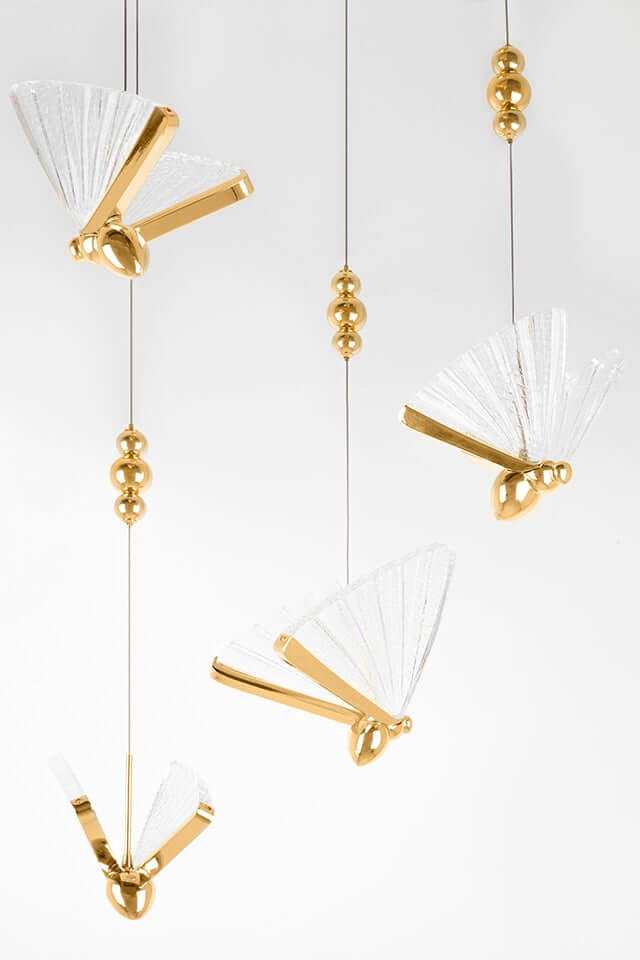 Závesná lampa Butterfly Disc 5 zlatá