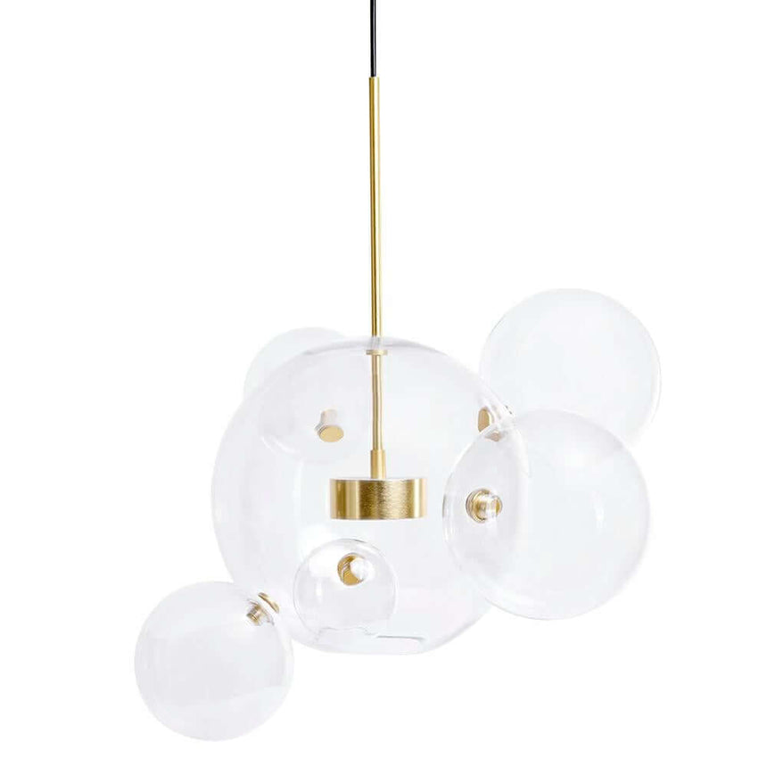 Závesná lampa Capri 6 zlatá – 60 LED, hliník, sklo