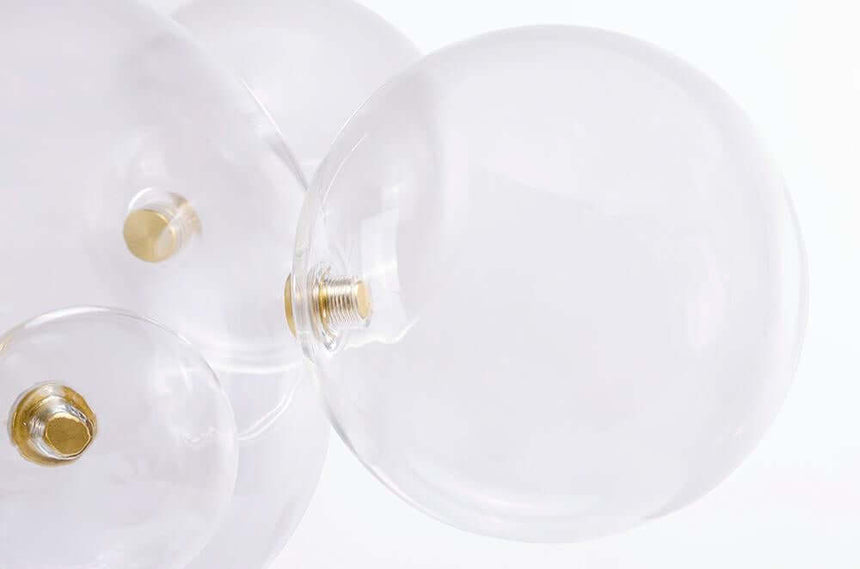 Závesná lampa Capri 6 zlatá – 60 LED, hliník, sklo