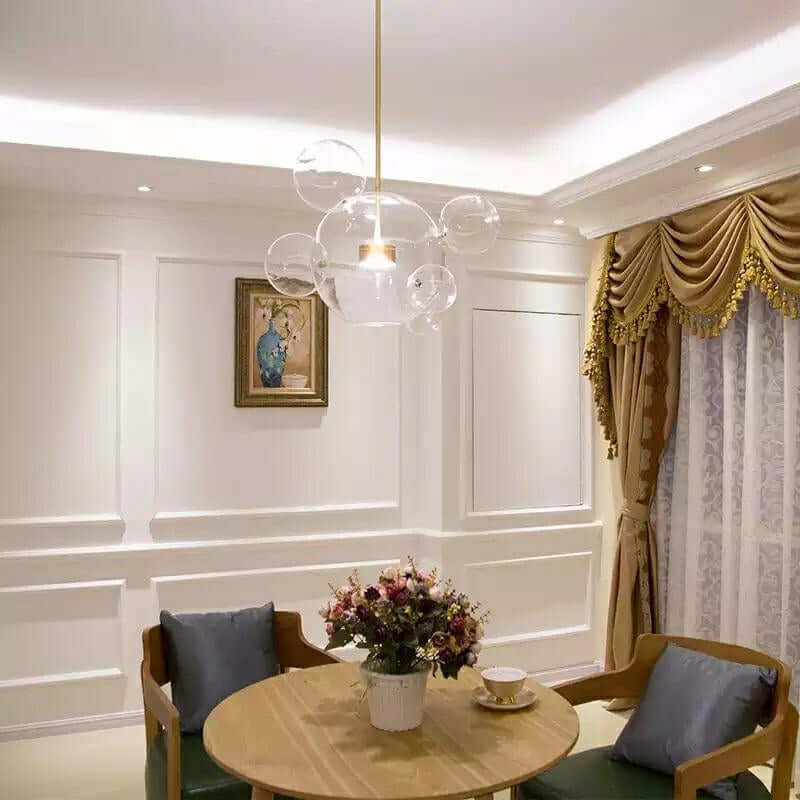 Závesná lampa Capri 6 zlatá – 60 LED, hliník, sklo