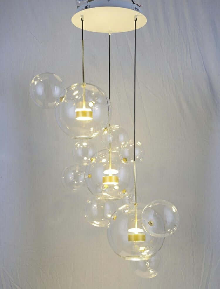 Závesná lampa Capri Disc 3 zlatá – 180 LED, hliník, sklo