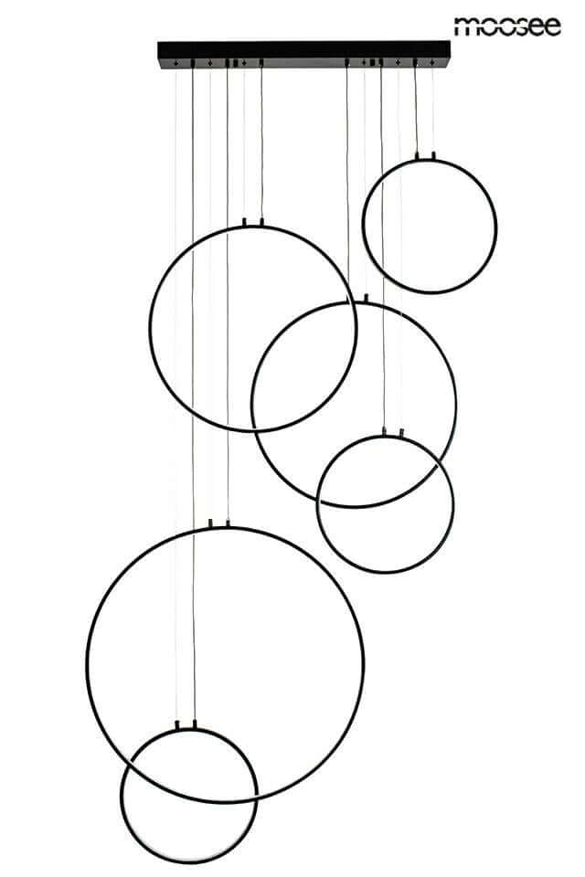 Závesná lampa Circulo Six čierna