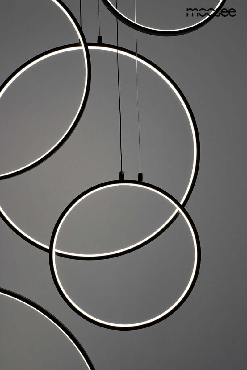 Závesná lampa Circulo Six čierna