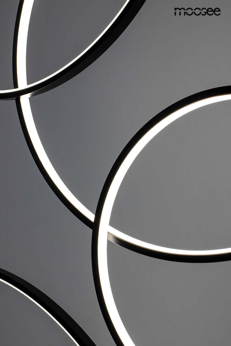 Závesná lampa Circulo Six čierna