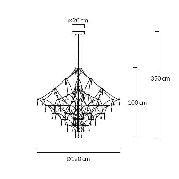 Závesná lampa Constellation 120 – LED, brúsená oceľ