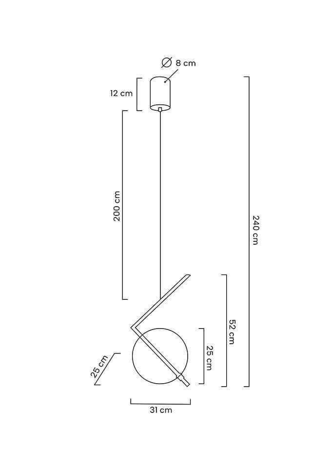 Závesná lampa Echo zlatá