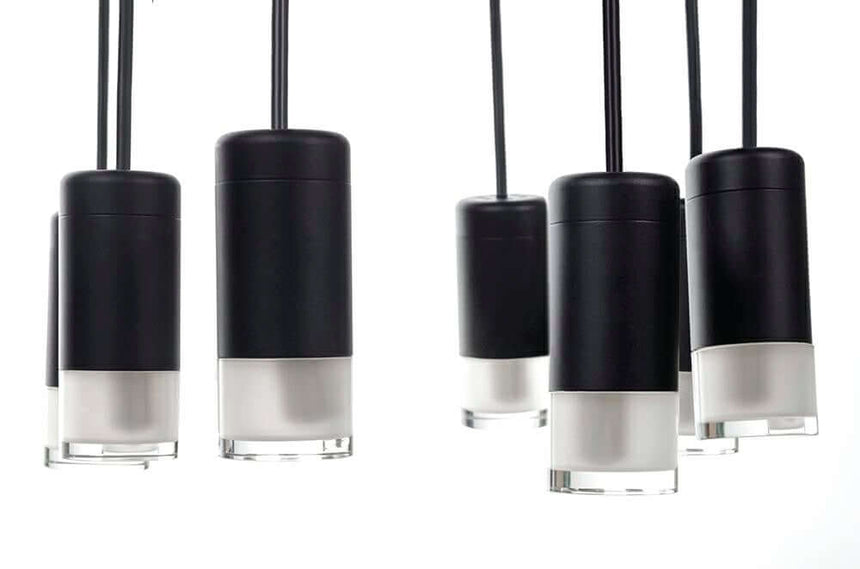 Závesná lampa Flusso 8 čierna