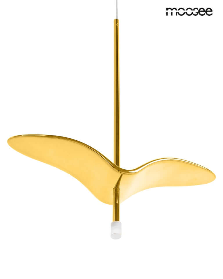 Závesná lampa Gavi O v zlatej farbe