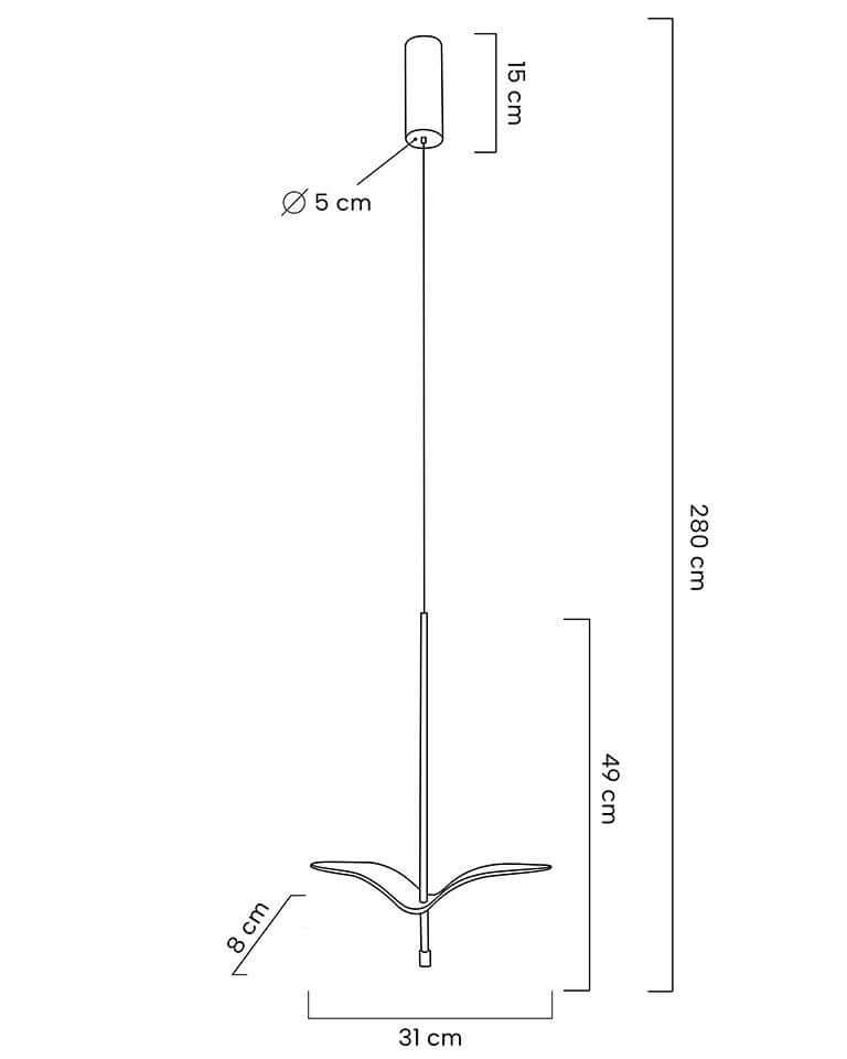Závesná lampa Gavi O v zlatej farbe