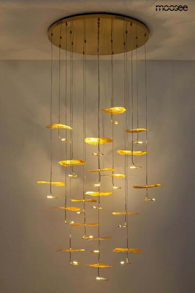 Závesná lampa Leafs Disc zlatá