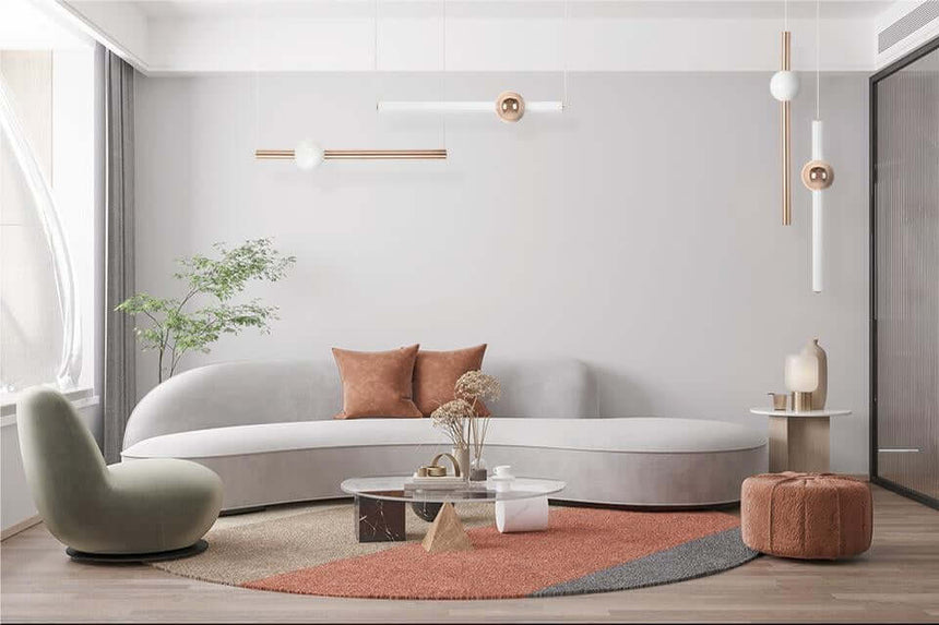 52. Závesná lampa Libra 90 In biela/zlatá