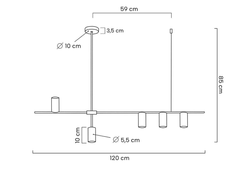 Moderná závesná lampa čierna