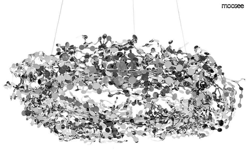 Závesná lampa Monete 80 chróm