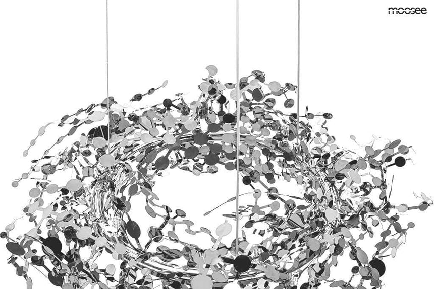 Závesná lampa Monete 80 chróm