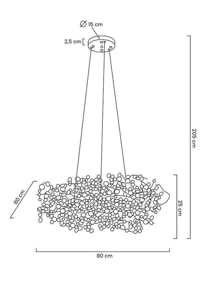 Závesná lampa Monete 80 chróm