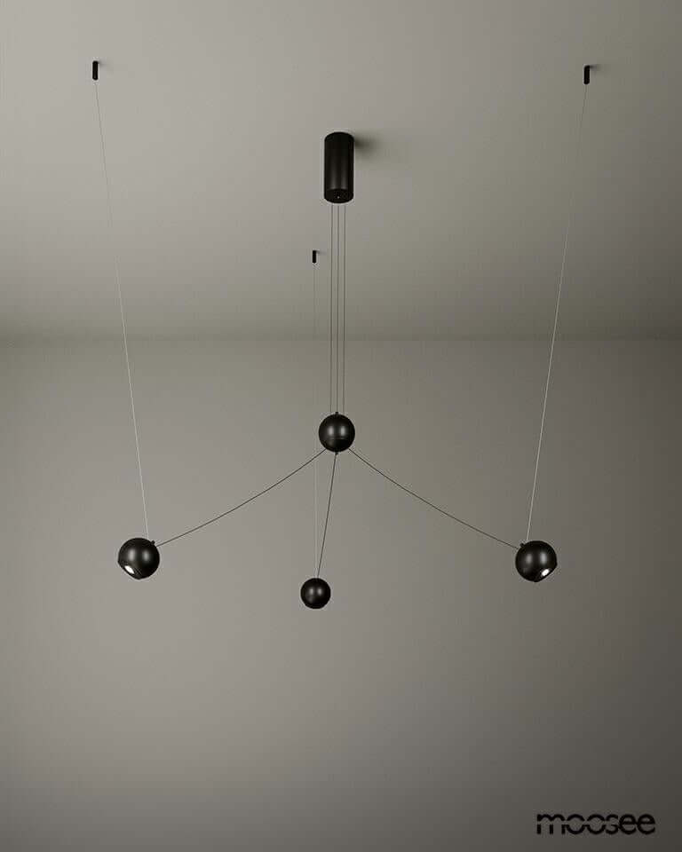 Závesná lampa Octo 3 čierna