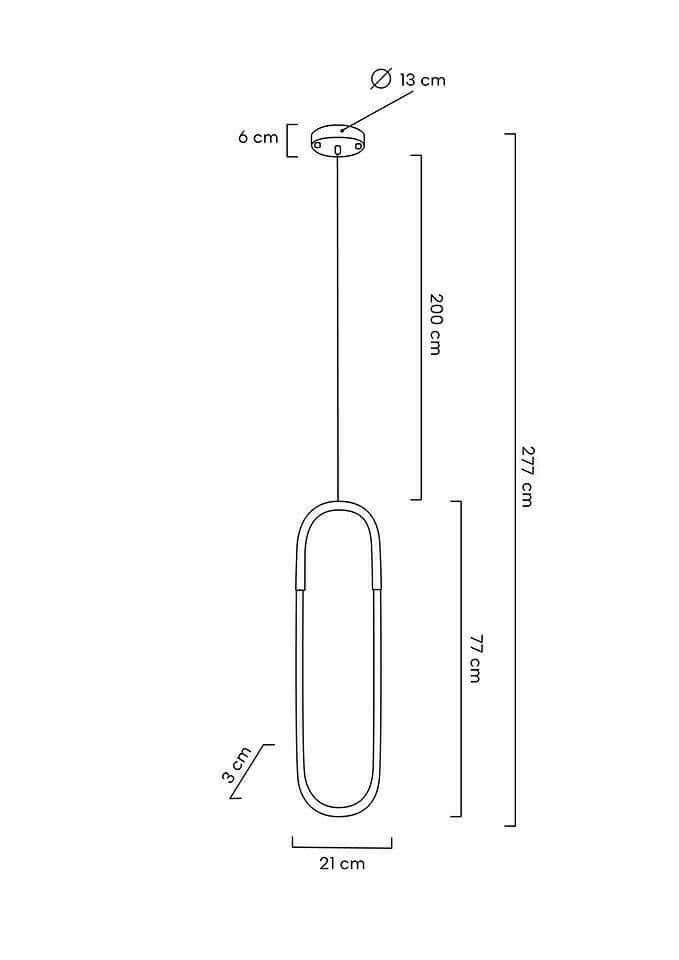 67. Závesná lampa Puzo L zlatá