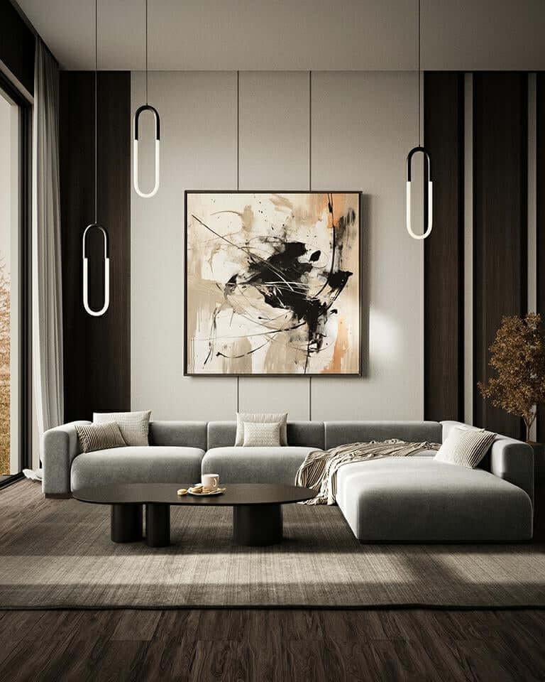 Závesná lampa Puzo S čierna