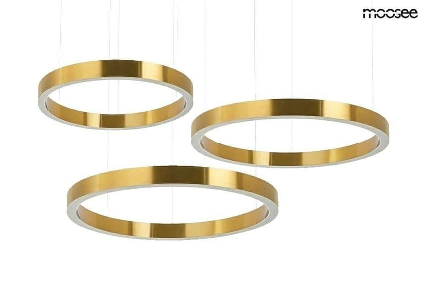 Závesná lampa Ring 40 + 60 + 60 zlatá – v stropnom svietidle
