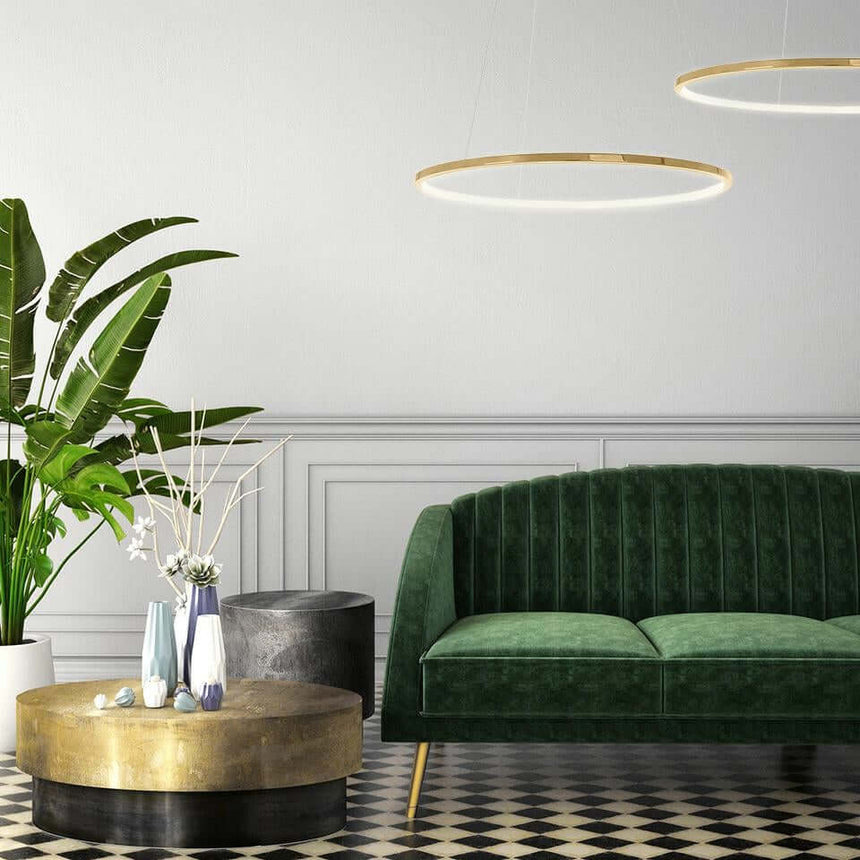 Závesná lampa Ring Slim 80 zlatá