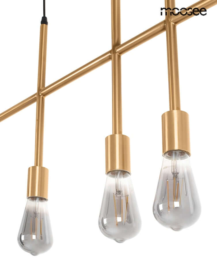 Závesná lampa Riva 5 zlatá