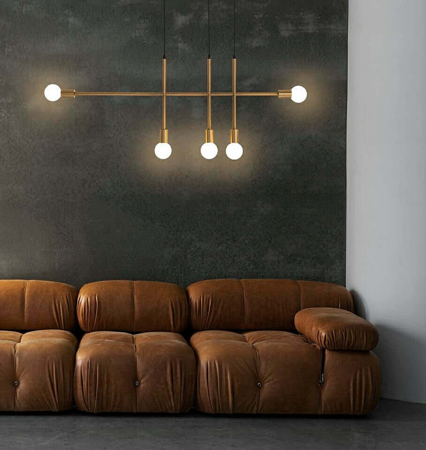 Závesná lampa Riva 5 zlatá